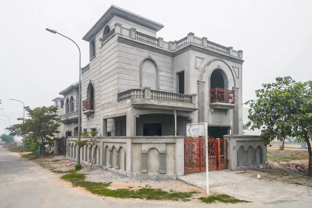 Grey structure construction site in DHA Phase 6 Lahore by RN Construction